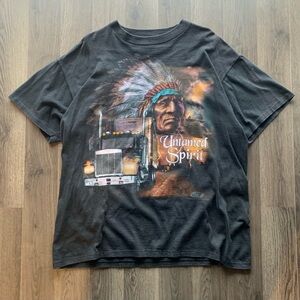 Vintage 1990s 3D Emblem Untamed Spirit Native Chief Truckers Only Shirt